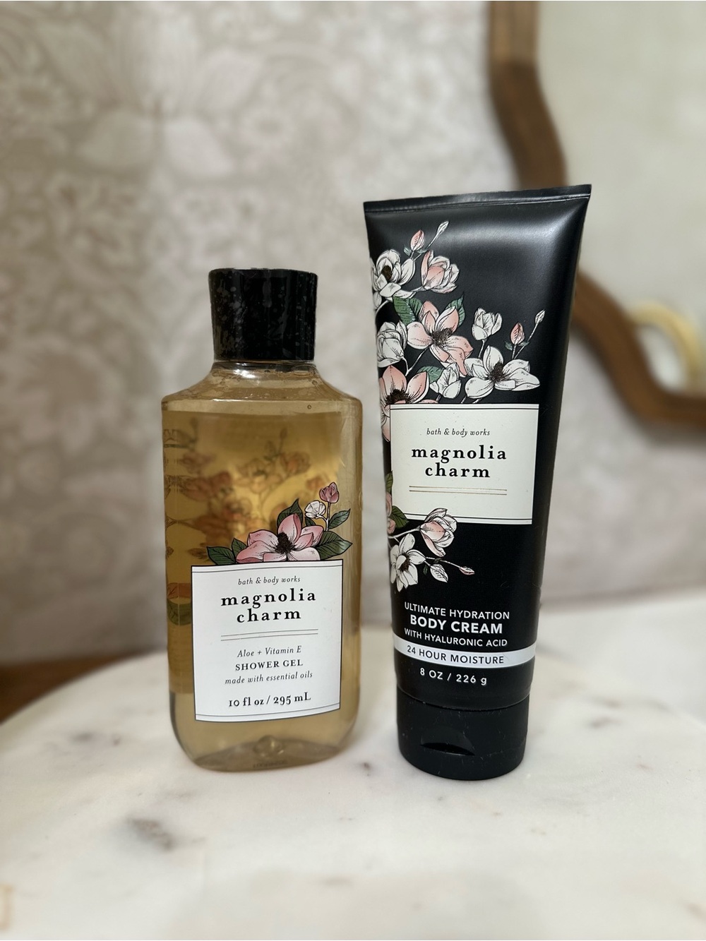 Bath & Body Works Magnolia Charm Retired Shower Gel + Body Cream Set 🫧